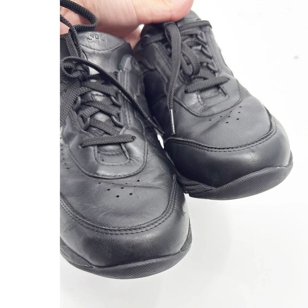 SAS Tour II Lace Up Sneaker Black Leather Comfort Wide Width Sneakers Size 9 WW
